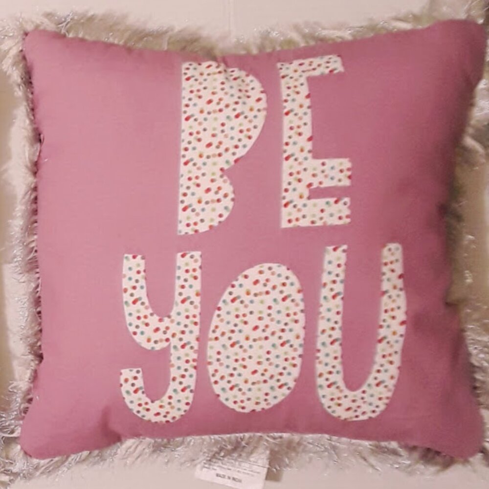 TARGET Two Girls Children Bedroom 16x16Throw Pillows "BE YOU" Lavender Polka Dot